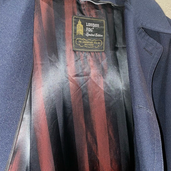 London Fog Vintage Navy Coat 42 Short | Classiccore Retro Minimalist Style - Picture 5 of 8